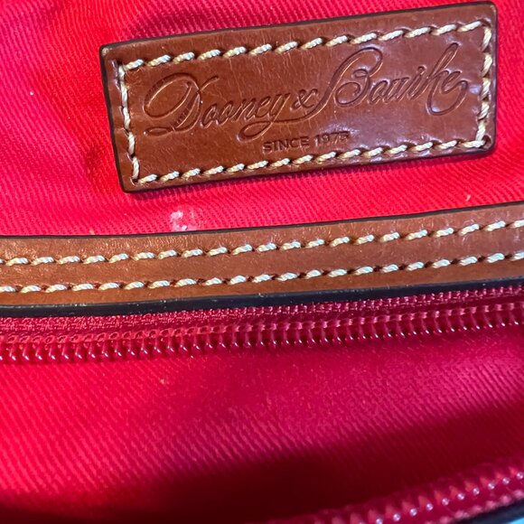 Dooney & Bourke Pebbled Hobo Bag – Red Lining, Gold Accents, Studded Bottom - Picture 11 of 13